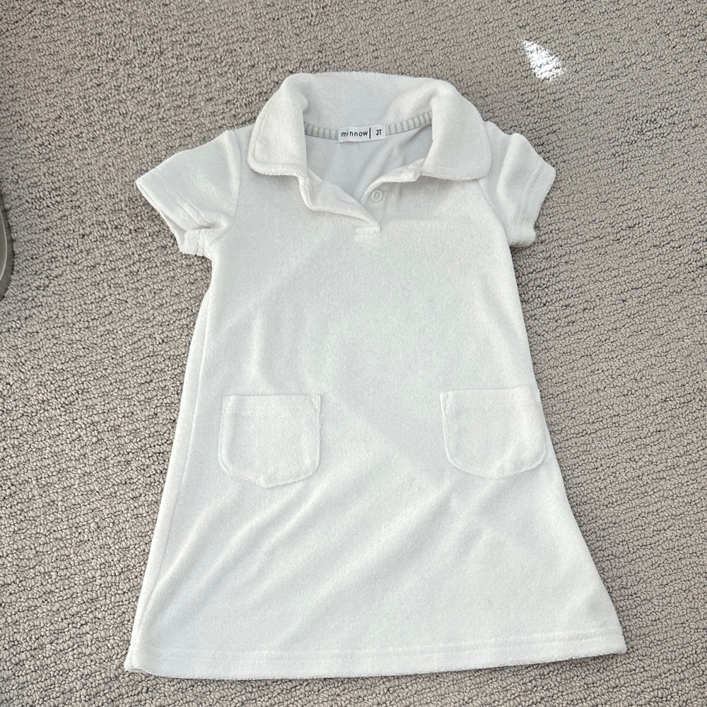 White Collared Dress with Pockets